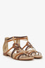 Fendi Brown Leather Logo Gladiator Sandals Size 36