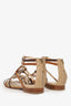 Fendi Brown Leather Logo Gladiator Sandals Size 36
