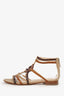 Fendi Brown Leather Logo Gladiator Sandals Size 36