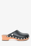 Christian Dior Black Leather Studded Clogs Size 37