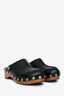 Christian Dior Black Leather Studded Clogs Size 37