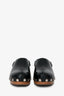 Christian Dior Black Leather Studded Clogs Size 37