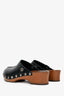 Christian Dior Black Leather Studded Clogs Size 37
