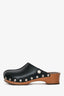 Christian Dior Black Leather Studded Clogs Size 37