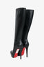 Christian Louboutin Black Leather Platform High Boots Size 37