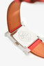 Hermès Red Leather Small Silver 25mm Heure Watch
