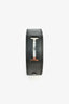 Hermès Black Leather Bracelet Steel Face Hidden Watch