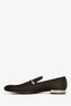 Louis Vuitton Black Satin Checker Logo Loafers Size 9.5 Mens
