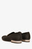 Louis Vuitton Black Satin Checker Logo Loafers Size 9.5 Mens