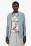 Issey Miyake Blue Pleated Open Cardigan Size 2