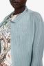 Issey Miyake Blue Pleated Open Cardigan Size 2