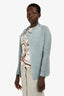 Issey Miyake Blue Pleated Open Cardigan Size 2
