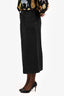 Frame Black Denim Midi Skirt with Slit Size 30