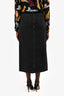 Frame Black Denim Midi Skirt with Slit Size 30