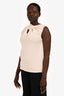 Jil Sander Cream Cotton Blend Tie Detail Sleeveless Top Size 38
