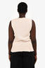 Jil Sander Cream Cotton Blend Tie Detail Sleeveless Top Size 38