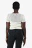 Celine Cream Logo Open Knit Top Size L