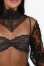 Gucci Black Lace Bralette Mockneck Top Size 40