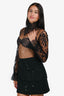 Gucci Black Lace Bralette Mockneck Top Size 40