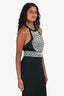 Gucci Black Crystal Embellished Halter Gown Size 38
