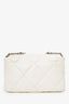 Pre-Loved Chanel™ White Shiny Lambskin Medium 19 Flap Bag
