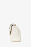 Pre-Loved Chanel™ White Shiny Lambskin Medium 19 Flap Bag