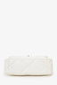 Pre-Loved Chanel™ White Shiny Lambskin Medium 19 Flap Bag