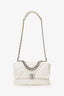 Pre-Loved Chanel™ White Shiny Lambskin Medium 19 Flap Bag