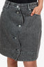 Ganni Grey Denim Button Up Mini Skirt Size 38