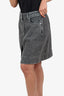 Ganni Grey Denim Button Up Mini Skirt Size 38