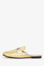 Prada Gold Leather Logo Mules Size 36
