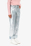 Agolde Silver Metallic Denim '90's Straight' Jeans Size 25