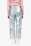 Agolde Silver Metallic Denim '90's Straight' Jeans Size 25