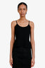 Christian Dior Black Ribbed Knit Cropped Tank Top Size 10