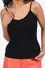 Christian Dior Black Ribbed Knit Cropped Tank Top Size 10
