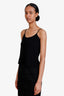 Christian Dior Black Ribbed Knit Cropped Tank Top Size 10