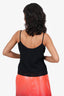 Christian Dior Black Ribbed Knit Cropped Tank Top Size 10