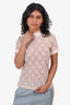 T by Alexander Wang Nude Lace Short Sleeve Top Size M