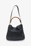 Gucci Black Leather Bamboo 2way Top Handle Bag With Strap