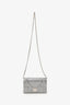 Christian Dior 2017 Silver Metallic Leather 'Diorama' Wallet on Chain