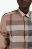 Burberry Brown Tartan Pattern Button-Up Shirt Size M Mens