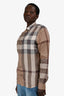 Burberry Brown Tartan Pattern Button-Up Shirt Size M Mens