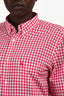 Burberry Brit Pink/White Gingham Check Button Up Shirt Size M