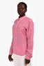 Burberry Brit Pink/White Gingham Check Button Up Shirt Size M