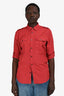 Burberry Brit Vintage Red Button-Up Shirt Size M