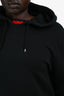 Gucci Black Red Knitted Neck Detail Hoodie Size M