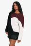 Neil Barrett Black/White/Burgundy Colourblock Sweater Size S Mens