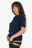 Lanvin Navy Graphic Printed Short Sleeves T-Shirt Size S