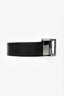 Burberry Black/Grey Tartan Patterned Reversible Belt Est. Size 85