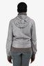 D & G Dolce & Gabbana Grey Leather Zip Up Hooded Jacket Size 50